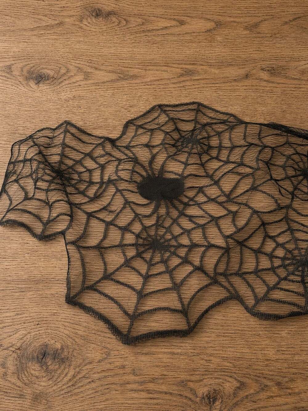 Black Spiderweb Table Runner Halloween Decor